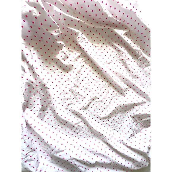 Pottery Barn Kids Crib Toddler Fitted Sheet Pink Polka Dot 100% Organic Cotton - Picture 5 of 8